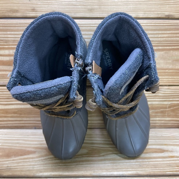 Sperry Womens 6 Boots Saltwater Wool Ankle Winter Booties Gray - Picture 6 of 8